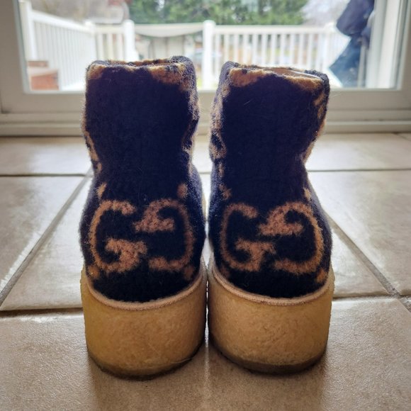 Women's GG Wool Effect Ankle Boot - Picture 4 of 8